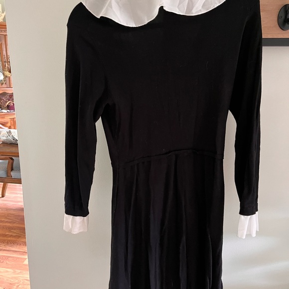 Zara Black + White Contrasting Ruffle Knit Dress Sz. L - Picture 7 of 9